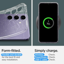 Spigen Liquid Crystal Glitter Designed For Galaxy S24 Plus Case, Crystal Quartz