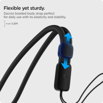 Spigen Universal Adjustable Hand Wrist Strap Phone Lanyard Compatible With Apple Airpods Pro, Dark Black