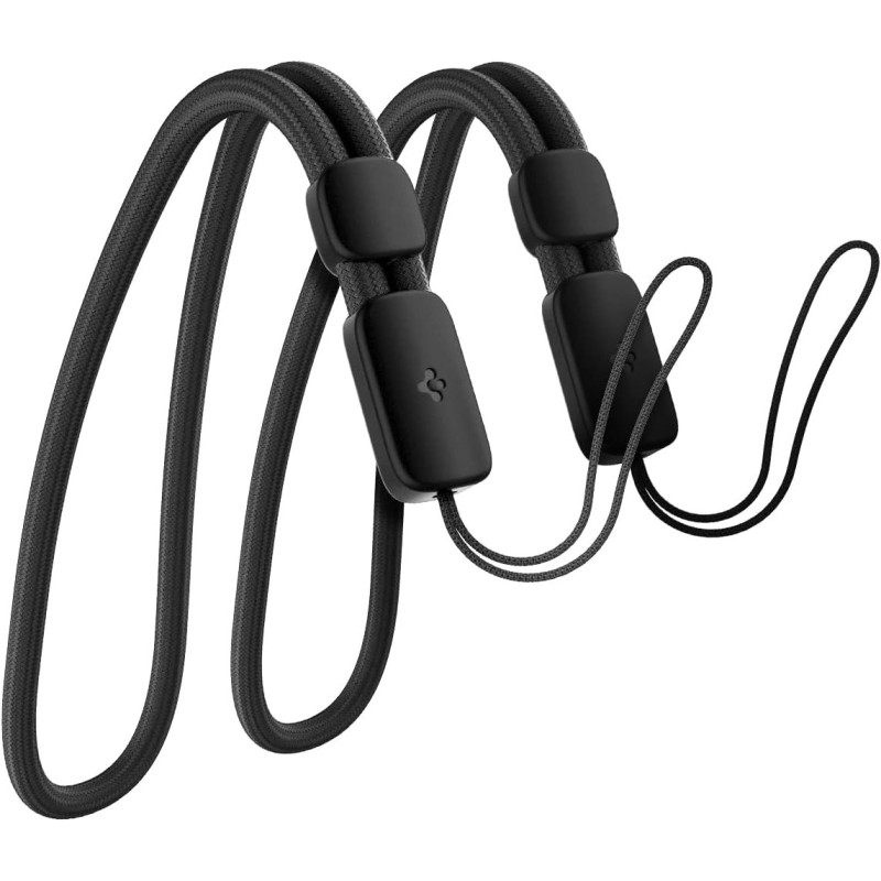 Spigen Universal Adjustable Hand Wrist Strap Phone Lanyard Compatible With Apple Airpods Pro, Dark Black