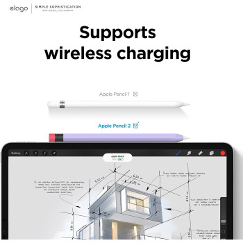 Elago Classic Pencil Case Compatible With Apple Pencil 2Nd Generation Cover Sleeve, Classic Design, Compatible With Magnetic Charging And Double Tap, Lavender