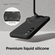 Elago Compatible With SaMSung Galaxy S23 Case, Liquid Silicone Case, Full Body Protective Cover, Shockproof, Slim Phone Case, Anti-Scratch Soft Microfiber Lining, Black