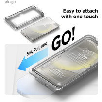 Elago Tempered Glass Screen Protector Compatible With SaMSung Galaxy S24 Plus, 9H Surface Hardness, Anti-Fingerprint, Shatter-Proof, Scratch Protection, Crystal Clear Clarity