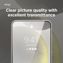 Elago Tempered Glass Screen Protector Compatible With SaMSung Galaxy S24 Plus, 9H Surface Hardness, Anti-Fingerprint, Shatter-Proof, Scratch Protection, Crystal Clear Clarity