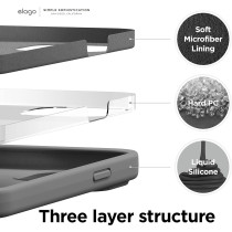 Elago Compatible With iphone 13 Pro Max Case, Liquid Silicone Case, Shockproof, Slim Phone Case, Anti-Scratch Soft Microfiber Lining, Dark Grey
