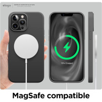 Elago Compatible With iphone 13 Pro Max Case, Liquid Silicone Case, Shockproof, Slim Phone Case, Anti-Scratch Soft Microfiber Lining, Dark Grey