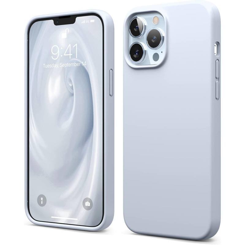 Elago Compatible With iphone 13 Pro Max Case, Liquid Silicone Case, Anti-Scratch Soft Microfiber Lining, Light Blue