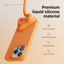 Elago Compatible With iphone 15 Pro Case, Shockproof, Slim Phone Case, Anti-Scratch Soft Microfiber Lining, 6.1 Inch, Orange