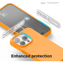 Elago Compatible With iphone 15 Pro Case, Shockproof, Slim Phone Case, Anti-Scratch Soft Microfiber Lining, 6.1 Inch, Orange