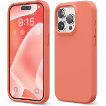 Elago Compatible With iphone 15 Pro Case, Liquid Silicone Case, Shockproof, Slim Phone Case, 6.1 Inch, Pomelo Pink