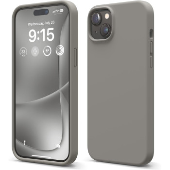 Elago Compatible With iphone 15 Plus Case, Liquid Silicone Case, Full Body Protective Cover, Shockproof, Slim Phone Case, 6.7 Inch, Medium Grey