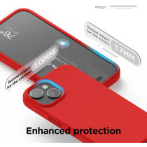Elago Compatible With iphone 15 Plus Case, Liquid Silicone Case, Shockproof, Slim Phone Case, Anti-Scratch Soft Microfiber Lining, 6.7 Inch, Red
