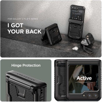 VRS Design Terra Guard Active For Galaxy Z FlIP 5 5G Phone Case, Premium Durable Semi Auto Hinge Protection Case, Matte Black