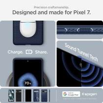 Spigen Liquid Air Pixel 7 Case, Navy Blue, Anti-SlIP, Geometric Design