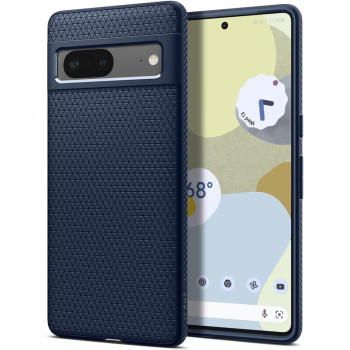 Spigen Liquid Air Pixel 7 Case, Navy Blue, Anti-SlIP, Geometric Design
