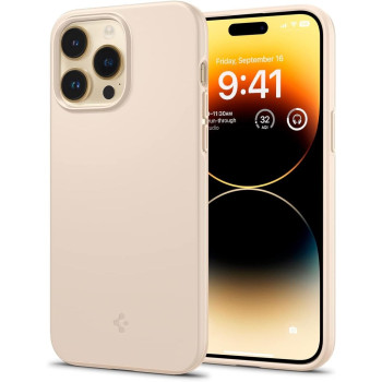 Spigen Thin Fit Designed For iphone 14 Pro Max Case, Sand Beige