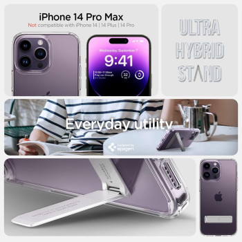 Spigen Ultra Hybrid S Designed For iphone 14 Pro Max Case, Crystal Clear