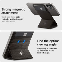 Spigen Smart Fold Magnetic Wallet Card Holder Designed For Magsafe With Kickstand Compatible With iphone 15, iphone 14, iphone 13, iphone 12 Models