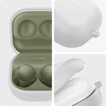 Spigen Silicone Fit Designed For Galaxy Buds 2 Case Galaxy Buds Pro Case Galaxy Buds Live Case, White
