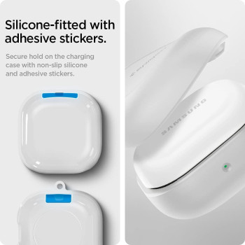 Spigen Silicone Fit Designed For Galaxy Buds 2 Case Galaxy Buds Pro Case Galaxy Buds Live Case, White