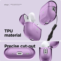 Elago Compatible With Airpods Pro 2nd Generation Case Clear With Lanyard Compatible With Airpods Pro 2 Case, Protective Cover, Shockproof, Wireless Charging, Deep Purple