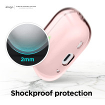 Elago Compatible With Airpods Pro 2nd Generation Case Clear With Lanyard Compatible With Airpods Pro 2 Case, Protective Cover, Shockproof, Wireless Charging, Lovely Pink