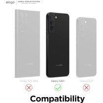 Elago Compatible With SaMSung Galaxy S22 Plus Case - Liquid Silicone Case, Full Body Screen Camera Protective Cover, Shockproof, Slim Phone Case, 6.6 Inch, Black