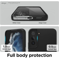 Elago Compatible With SaMSung Galaxy S22 Plus Case - Liquid Silicone Case, Full Body Screen Camera Protective Cover, Shockproof, Slim Phone Case, 6.6 Inch, Black