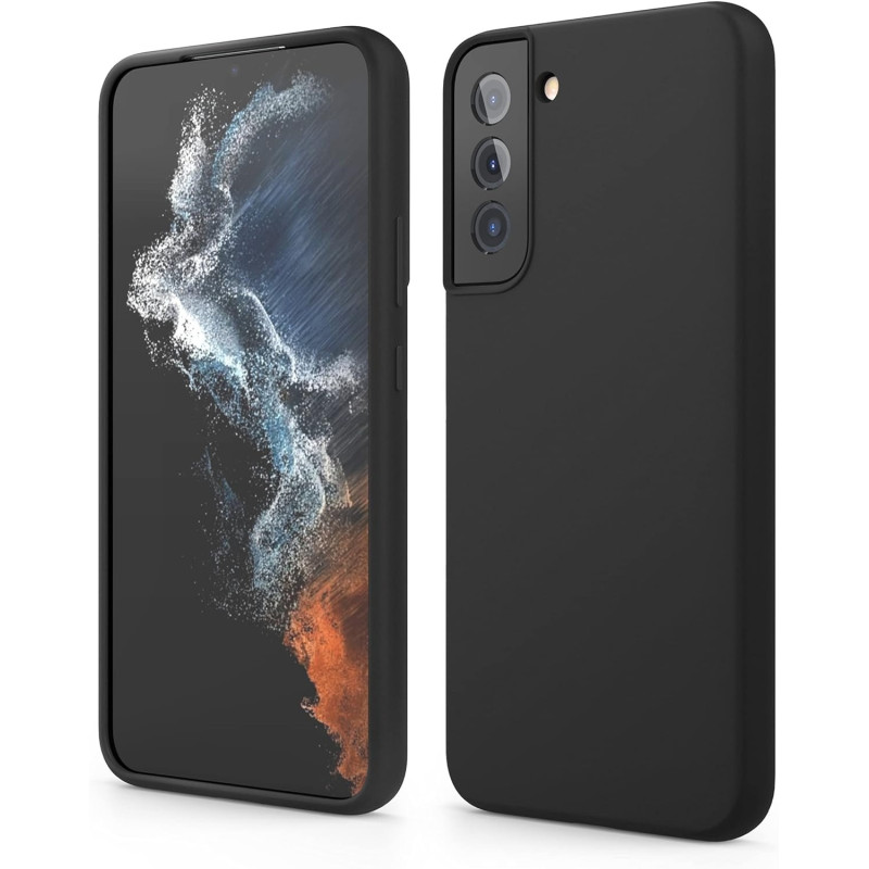 Elago Compatible With SaMSung Galaxy S22 Plus Case - Liquid Silicone Case, Full Body Screen Camera Protective Cover, Shockproof, Slim Phone Case, 6.6 Inch, Black