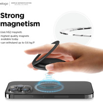 Elago Magnetic Phone Ring Holder Compatible With Magsafe For iphone15, iphone 14,iphone 13,iphone 12 Series -Finger Ring,Cell Phone Ring, Prop Up Stand, Black