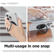 Elago Magnetic Phone Ring Holder Compatible With Magsafe For iphone15, iphone 14,iphone 13,iphone 12 Series -Finger Ring,Cell Phone Ring, Prop Up Stand, Black
