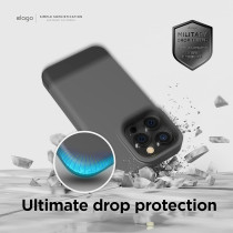 Elago Glide Armor Case Designed For iphone 14 Pro Case, Drop Protection, Shockproof Protective TPU Cover, Upgraded Shockproof, Enhanced Camera Guard, Dark Gray/Black