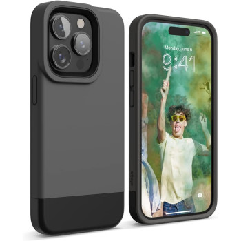 Elago Glide Armor Case Designed For iphone 14 Pro Case, Drop Protection, Shockproof Protective TPU Cover, Upgraded Shockproof, Enhanced Camera Guard, Dark Gray/Black