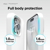 Elago Compatible With iphone 14 Pro Case, Liquid Silicone Case, Full Body Protective Cover, Shockproof, Anti-Scratch Soft Microfiber Lining, 6.1 Inch, White