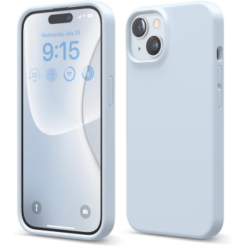 Elago Compatible With iphone 15 Case, Liquid Silicone Case, Shockproof, Slim Phone Case, Anti-Scratch Soft Microfiber Lining, 6.1 Inch, Light Blue