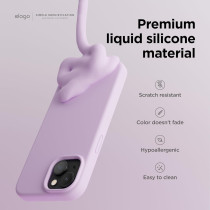 Elago Compatible With iphone 15 Case, Liquid Silicone Case, Shockproof, Slim Phone Case, Anti-Scratch Soft Microfiber Lining, 6.1 Inch, Light Lilac