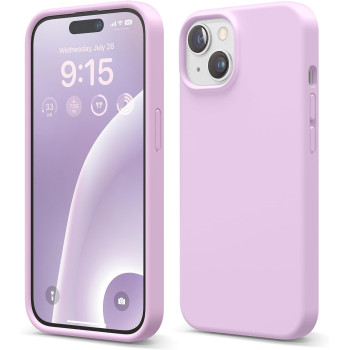 Elago Compatible With iphone 15 Case, Liquid Silicone Case, Shockproof, Slim Phone Case, Anti-Scratch Soft Microfiber Lining, 6.1 Inch, Light Lilac
