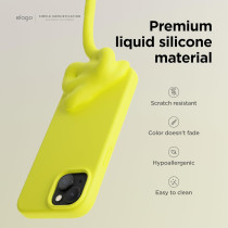 Elago Compatible With iphone 15 Case, Liquid Silicone Case, Shockproof, Slim Phone Case, Anti-Scratch Soft Microfiber Lining, 6.1 Inch, Neon Yellow