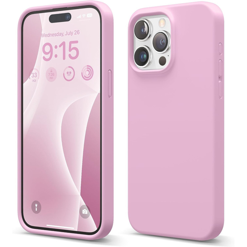 Elago Compatible With iphone 15 Pro Max Case, Liquid Silicone Case, Full Body Protective Cover, Shockproof, Slim Phone Case, 6.7 Inch, Hot Pink