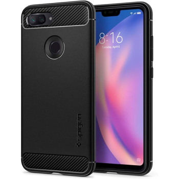 Spigen Rugged Armor Designed For Xiaomi Mi 8 Lite Case, Matte Black