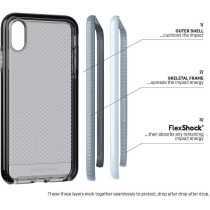 Tech21 Protective Thin Evo Check Pattern Back Case Cover For Apple iphone XS Max, Smokey Black
