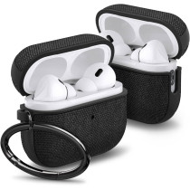 Spigen Urban Fit Designed For Airpods Pro 2nd Generation Case Premium Fabric Airpods Pro 2 Case Cover With Keychain, Black