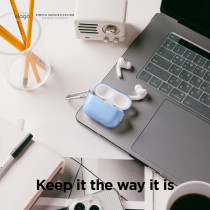 Elago Compatible With Airpods Pro 2Nd Generation Case Clear, Compatible With Airpods Pro 2 Case, Protective Case With Keychain, Transparent, Wireless Charging, Reduced Yellowing, Aqua Blue, Eapp2Cl-Hang-Abl