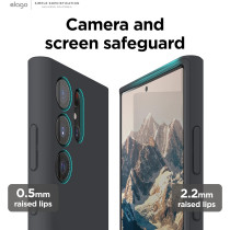 Elago Glide Compatible With Samsung Galaxy S23 Ultra Case, Precise Camera Cutouts, Drop Protection, Shockproof Protective Cover, Full Cover Design, Dark Grey/Black