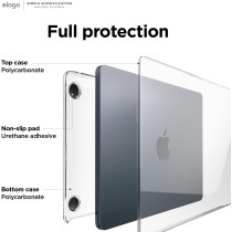 Elago Ultra Slim Hard Case Compatible With Macbook Air 13.6 Inch M2 A2681, Ultra Slim, Full Protection, Access To All Features, Clear, Embair13.6M2Sm-Cl