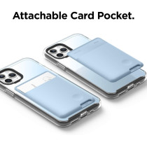 Elago Slim Wallet Phone Case, Secure Card Holder, 3M Adhesive For Iphone, Galaxy And Most Smartphones, Pastel Blue, Epocket-Pbl