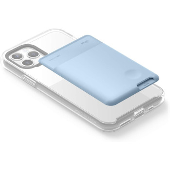 Elago Slim Wallet Phone Case, Secure Card Holder, 3M Adhesive For Iphone, Galaxy And Most Smartphones, Pastel Blue, Epocket-Pbl