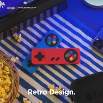 Elago R4 Retro Apple Tv Remote Case Compatible With Apple Tv Siri Remote 1St Generation, Classic Controller Design, Lanyard Included, Red, 8809667652438