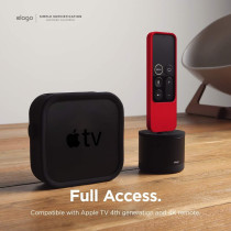 Elago R4 Retro Apple Tv Remote Case Compatible With Apple Tv Siri Remote 1St Generation, Classic Controller Design, Lanyard Included, Red, 8809667652438