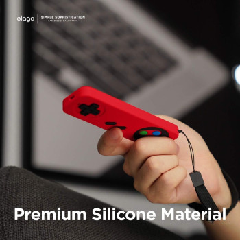 Elago R4 Retro Apple Tv Remote Case Compatible With Apple Tv Siri Remote 1St Generation, Classic Controller Design, Lanyard Included, Red, 8809667652438