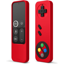 Elago R4 Retro Apple Tv Remote Case Compatible With Apple Tv Siri Remote 1St Generation, Classic Controller Design, Lanyard Included, Red, 8809667652438